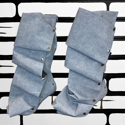 Denim Slouch Boots