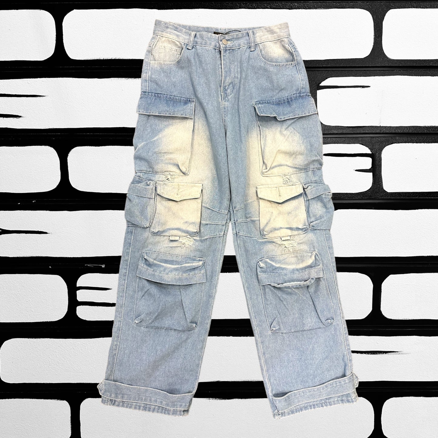 Light Denim Cargo Set