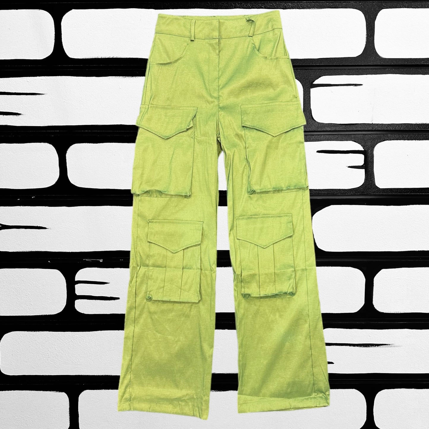 Satin Cargo Pants (Green)