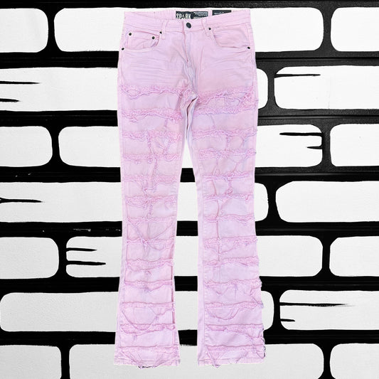 Pink Stacked Denim