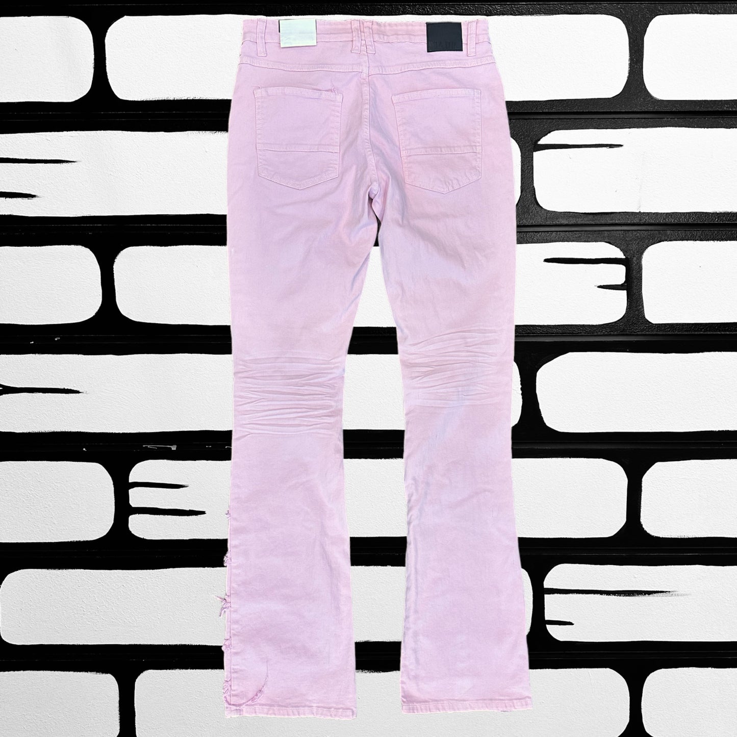 Pink Stacked Denim