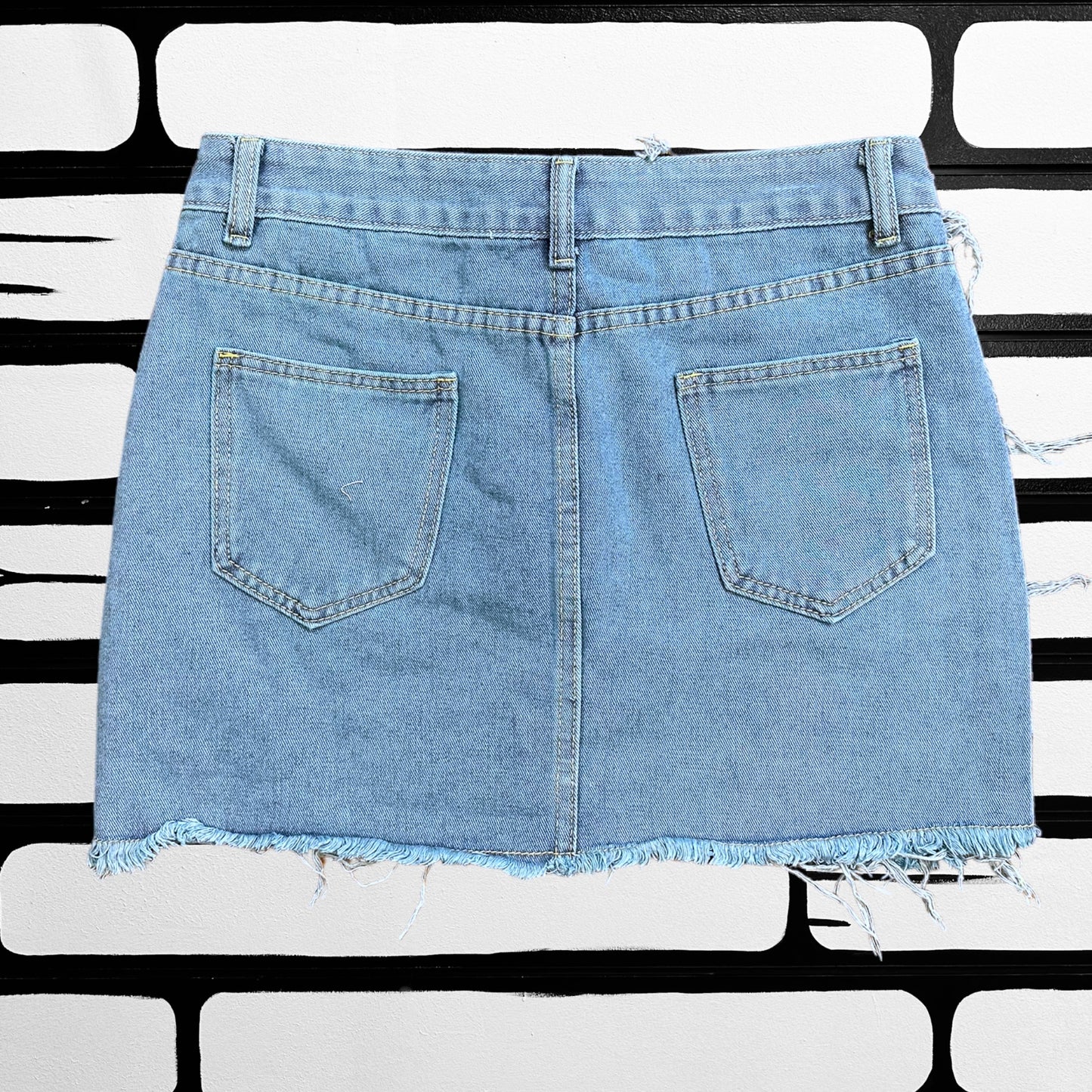 Distressed Denim Miniskirt