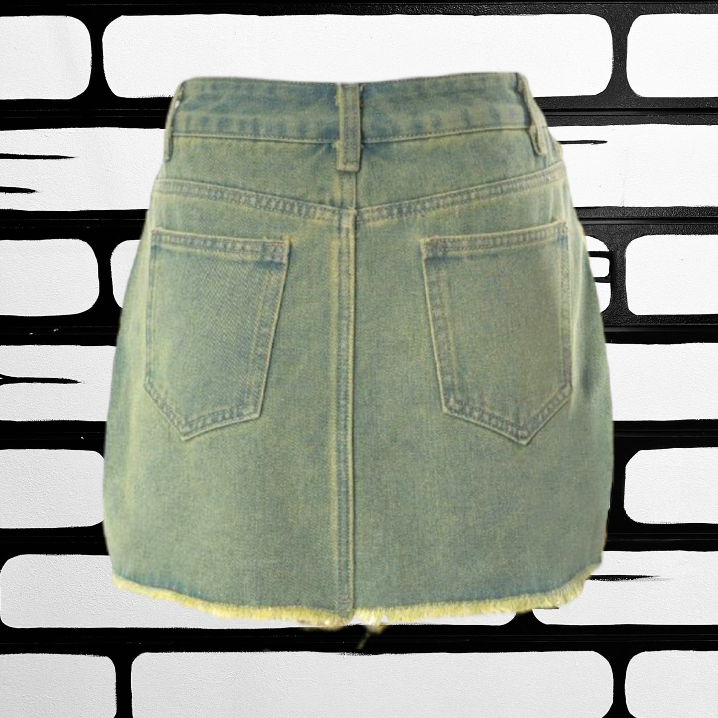 Distressed Denim Miniskirt