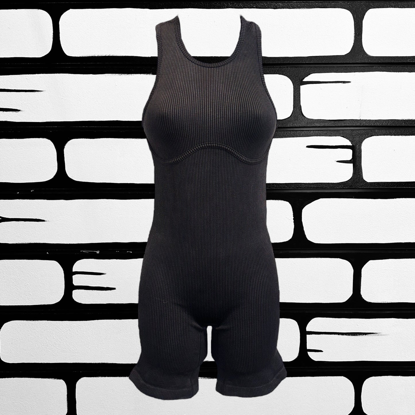 Ribbed Unitard Romper