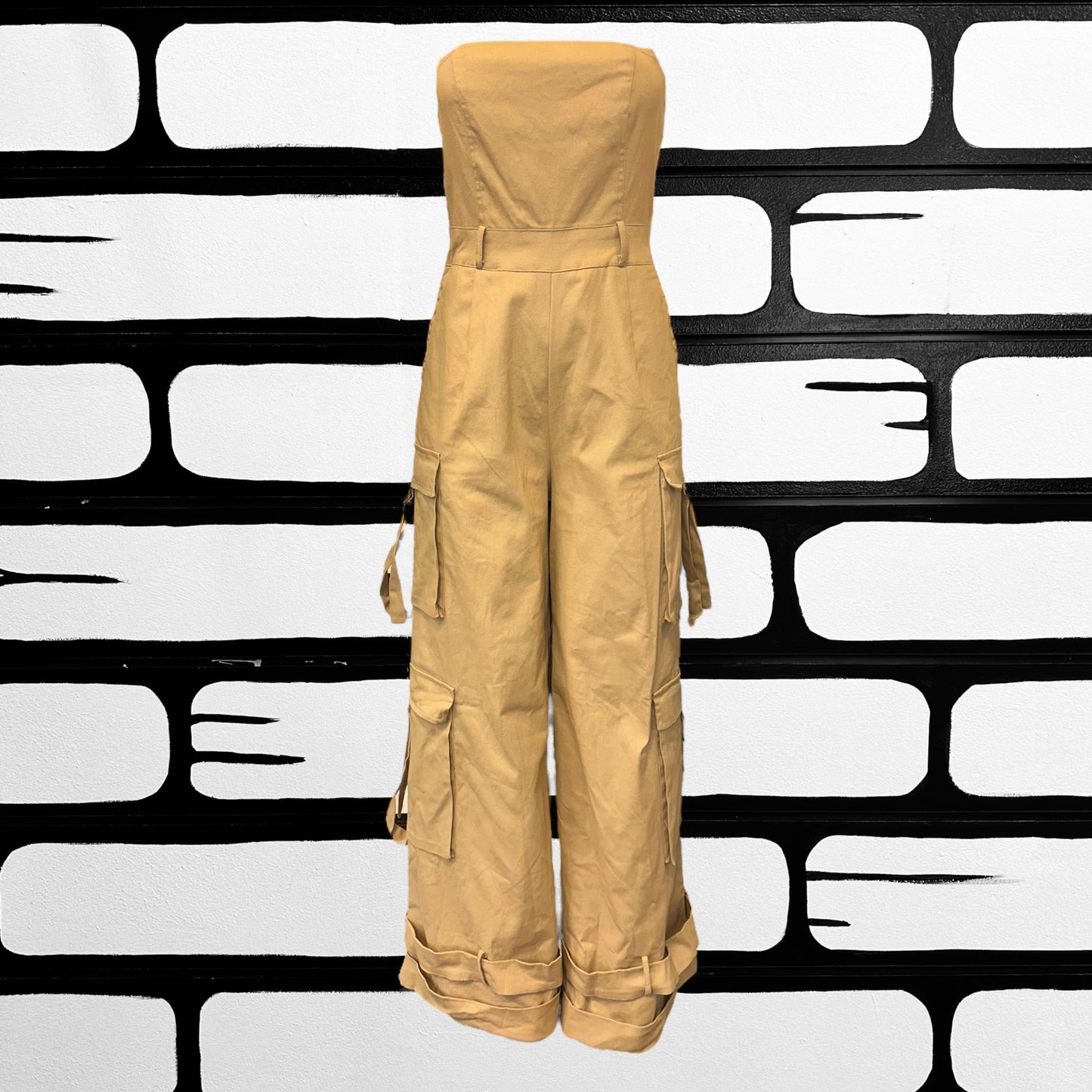 Tan Cargo Jumpsuit