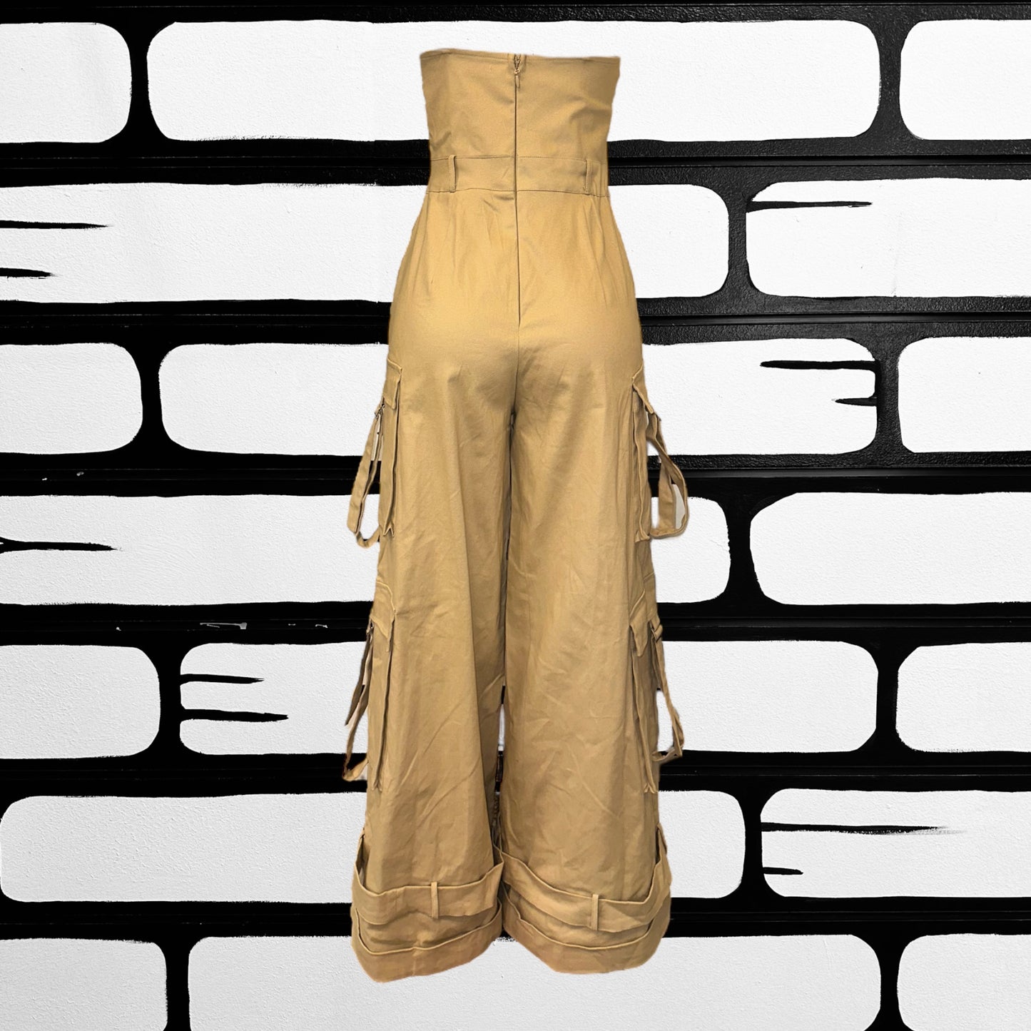 Tan Cargo Jumpsuit