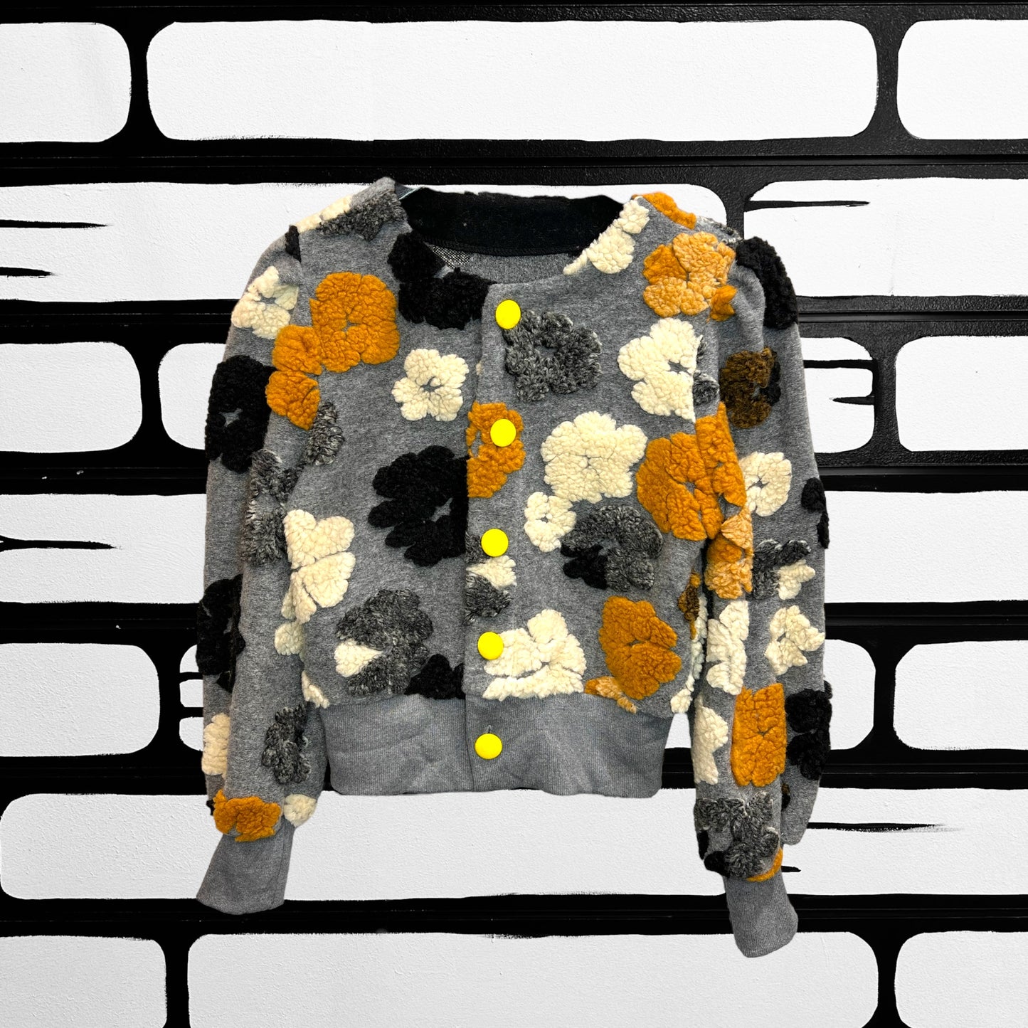 Grey Flower Bomber Jacket